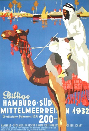 Hamburg-Sud Billige Mittelmeerreisen Original Poster